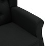 Sillón con taburete reposapiés de tela negro de vidaXL, Sillones - Ref: Foro24-320153, Precio: 242,34 €, Descuento: %