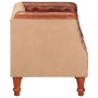 Sillón de cuero auténtico y madera maciza de mango marrón de vidaXL, Sillones - Ref: Foro24-320605, Precio: 182,59 €, Descuen...