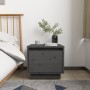 Solid pine wood bedside table in gray, measuring 35x34x32 cm. by vidaXL, Nightstands - Ref: Foro24-813399, Price: 32,90 €, Di...