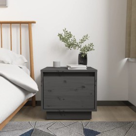 Solid pine wood bedside table in gray, measuring 35x34x32 cm. by vidaXL, Nightstands - Ref: Foro24-813399, Price: 32,99 €, Di...