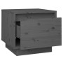 Mesitas de noche 2 uds madera maciza de pino gris 35x34x32 cm de vidaXL, Mesitas de noche - Ref: Foro24-813400, Precio: 57,78...