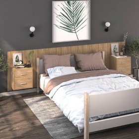 Wall bedside table 2 units Sonoma oak color by vidaXL, Nightstands - Ref: Foro24-810996, Price: 104,99 €, Discount: %