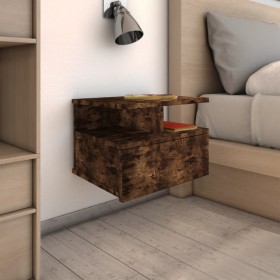 Floating bedside table 2 pcs smoked oak wood 40x31x27 cm by vidaXL, Nightstands - Ref: Foro24-815313, Price: 37,58 €, Discoun...