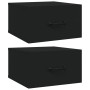 Mesitas de noche de pared 2 uds negro 35x35x20 cm de vidaXL, Mesitas de noche - Ref: Foro24-812855, Precio: 41,44 €, Descuent...