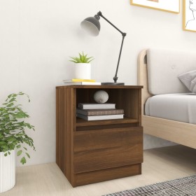 Bedside tables 2 units engineered wood brown oak 40x40x50 cm by vidaXL, Nightstands - Ref: Foro24-815821, Price: 78,99 €, Dis...