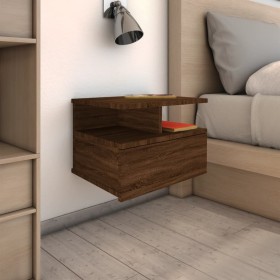 Floating bedside table 2 pcs brown oak wood 40x31x27 cm by vidaXL, Nightstands - Ref: Foro24-815317, Price: 58,71 €, Discount: %