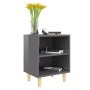 Bedside tables 2 pcs glossy gray wooden legs 40x30x50 cm by vidaXL, Nightstands - Ref: Foro24-805795, Price: 36,51 €, Discoun...