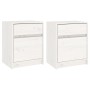 Mesitas de noche 2 uds madera maciza pino blanco 40x31x50 cm de vidaXL, Mesitas de noche - Ref: Foro24-808126, Precio: 86,99 ...