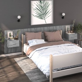 Wall bedside table 2 units Sonoma gray by vidaXL, Nightstands - Ref: Foro24-816955, Price: 79,09 €, Discount: %