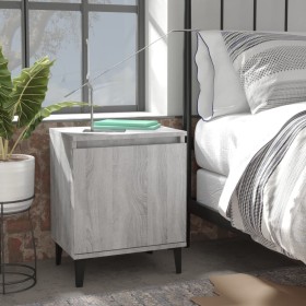 Bedside tables with Sonoma gray metal legs 40x30x50 cm by vidaXL, Nightstands - Ref: Foro24-813119, Price: 56,51 €, Discount: %