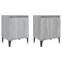 Bedside tables with Sonoma gray metal legs 40x30x50 cm by vidaXL, Nightstands - Ref: Foro24-813119, Price: 56,37 €, Discount: %