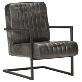 Antique gray genuine leather cantilever armchair by vidaXL, Armchairs - Ref: Foro24-321858, Price: 229,43 €, Discount: %