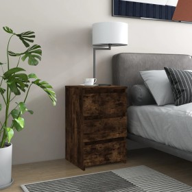 Bedside table 2 units smoked oak plywood 40x35x62.5cm by vidaXL, Nightstands - Ref: Foro24-815172, Price: 80,57 €, Discount: %