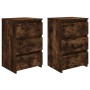 Bedside table 2 units smoked oak plywood 40x35x62.5cm by vidaXL, Nightstands - Ref: Foro24-815172, Price: 80,99 €, Discount: %