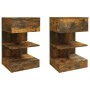 Nightstands 2 pcs smoked oak plywood 40x35x65 cm by vidaXL, Nightstands - Ref: Foro24-816042, Price: 83,61 €, Discount: %