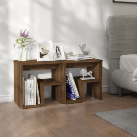 Bedside tables 2 pcs brown oak plywood 40x30x40 cm by vidaXL, Nightstands - Ref: Foro24-815182, Price: 46,99 €, Discount: %