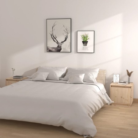 Mesitas de noche 2 uds madera maciza de pino 40x30x40 cm de vidaXL, Mesitas de noche - Ref: Foro24-813306, Precio: 67,99 €, D...