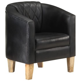 Sillón con diseño de cubo cuero auténtico negro de vidaXL, Sillones - Ref: Foro24-321868, Precio: 278,60 €, Descuento: %