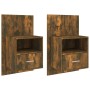 Wall-mounted bedside table, 2 units, smoked oak color by vidaXL, Nightstands - Ref: Foro24-816965, Price: 102,86 €, Discount: %