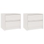 Mesitas de noche 2 uds madera maciza pino blanco 40x30,5x35,5cm de vidaXL, Mesitas de noche - Ref: Foro24-808076, Precio: 88,...