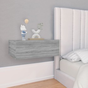 Mesita de noche flotante 2 uds madera gris Sonoma 40x30x15 cm de vidaXL, Mesitas de noche - Ref: Foro24-815285, Precio: 43,04...