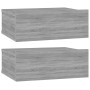 Floating bedside table 2 pcs gray Sonoma wood 40x30x15 cm by vidaXL, Nightstands - Ref: Foro24-815285, Price: 43,04 €, Discou...