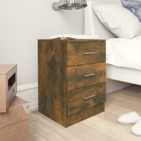 Smoked oak plywood nightstand 38x35x56 cm by vidaXL, Nightstands - Ref: Foro24-815321, Price: 33,99 €, Discount: %