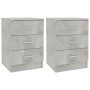 Bedside tables 2 units concrete gray chipboard 38x35x56cm by vidaXL, Nightstands - Ref: Foro24-800459, Price: 82,21 €, Discou...