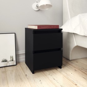 Black chipboard bedside table 30x30x40 cm by vidaXL, Nightstands - Ref: Foro24-800515, Price: 43,09 €, Discount: %