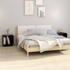 Mesitas de noche 2 uds madera maciza de pino negro 40x30x40 cm de vidaXL, Mesitas de noche - Ref: Foro24-813344, Precio: 43,6...