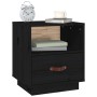 Mesita de noche madera maciza de pino negro 40x34x45 cm de vidaXL, Mesitas de noche - Ref: Foro24-818303, Precio: 45,47 €, De...