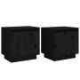 Mesitas de noche 2 uds madera maciza de pino negro 40x30x40 cm de vidaXL, Mesitas de noche - Ref: Foro24-813314, Precio: 57,9...