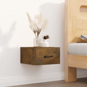 Smoked oak wall bedside table 35x35x20 cm by vidaXL, Nightstands - Ref: Foro24-817579, Price: 28,83 €, Discount: %