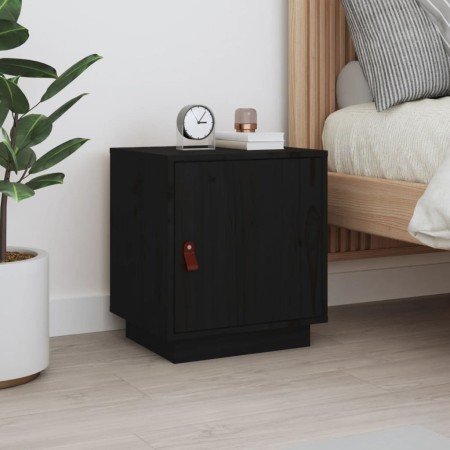 Solid black pine wood bedside table 40x34x45 cm by vidaXL, Nightstands - Ref: Foro24-818283, Price: 42,99 €, Discount: %