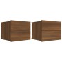 Bedside tables 2 units plywood brown oak 40x30x30 cm by vidaXL, Nightstands - Ref: Foro24-815416, Price: 96,21 €, Discount: %