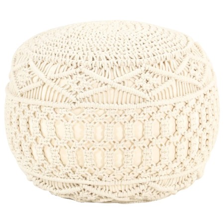 Puf de macramé hecho a mano algodón 45x30 cm de vidaXL, Otomanas - Ref: Foro24-324001, Precio: 73,41 €, Descuento: %