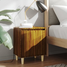 Bedside table with solid oak brown wood legs 40x30x50cm by vidaXL, Nightstands - Ref: Foro24-813114, Price: 28,22 €, Discount: %