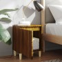 Bedside table with solid oak brown wood legs 40x30x50cm by vidaXL, Nightstands - Ref: Foro24-813114, Price: 28,22 €, Discount: %