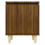 Bedside table with solid oak brown wood legs 40x30x50cm by vidaXL, Nightstands - Ref: Foro24-813114, Price: 28,23 €, Discount: %