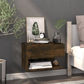 Smoked oak wall-mounted bedside table by vidaXL, Nightstands - Ref: Foro24-816946, Price: 44,25 €, Discount: %