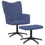 Silla de relajación con reposapiés tela azul de vidaXL, Sillones - Ref: Foro24-327978, Precio: 89,99 €, Descuento: %