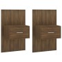 Mesita de noche de pared 2 unidades marrón roble de vidaXL, Mesitas de noche - Ref: Foro24-816957, Precio: 90,07 €, Descuento: %