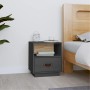 Solid gray pine wood bedside table 40x34x45 cm by vidaXL, Nightstands - Ref: Foro24-818299, Price: 45,47 €, Discount: %