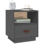 Solid gray pine wood bedside table 40x34x45 cm by vidaXL, Nightstands - Ref: Foro24-818299, Price: 45,47 €, Discount: %