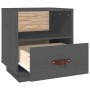 Solid gray pine wood bedside table 40x34x45 cm by vidaXL, Nightstands - Ref: Foro24-818299, Price: 45,47 €, Discount: %