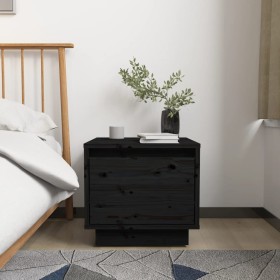 Mesita de noche madera maciza de pino negro 35x34x32 cm de vidaXL, Mesitas de noche - Ref: Foro24-813403, Precio: 36,99 €, De...