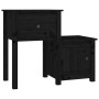 Solid black pine wood bedside table 79.5x38x65.5 cm by vidaXL, Nightstands - Ref: Foro24-814547, Price: 64,03 €, Discount: %