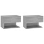 Wall bedside table 2 pcs Sonoma gray color by vidaXL, Nightstands - Ref: Foro24-816949, Price: 68,20 €, Discount: %