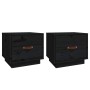 Mesitas de noche 2 uds madera maciza de pino negro 40x34x35 cm de vidaXL, Mesitas de noche - Ref: Foro24-818294, Precio: 62,5...