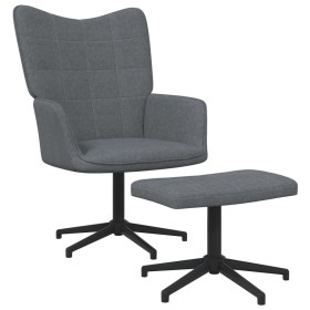 Silla de relajación con reposapiés de tela gris oscuro de vidaXL, Sillones - Ref: Foro24-327975, Precio: 103,99 €, Descuento: %